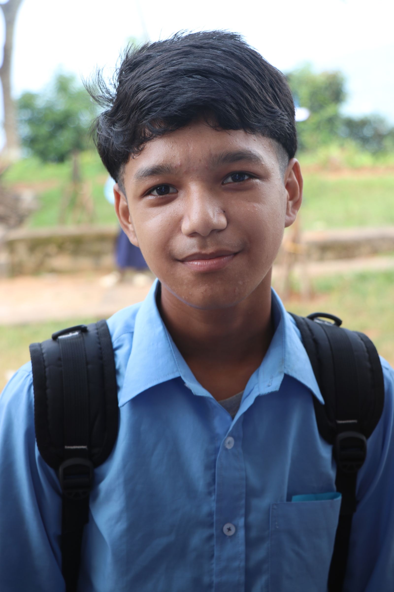 Teen smiling